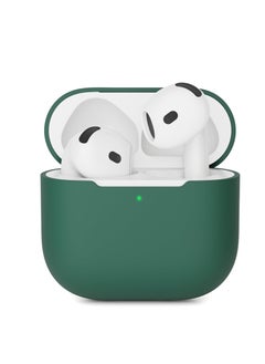 Generic i Case Cover Compatible for AirPods 4th Generation Case (2024), Protective Silicone Case for AirPods 4, Ultra-Thin,Soft Silicone Shockproof Case, Front LED Visible, Dark Green  - Image 2