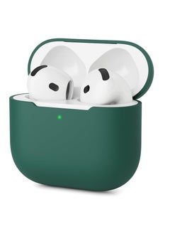 Generic i Case Cover Compatible for AirPods 4th Generation Case (2024), Protective Silicone Case for AirPods 4, Ultra-Thin,Soft Silicone Shockproof Case, Front LED Visible, Dark Green  - Image 3