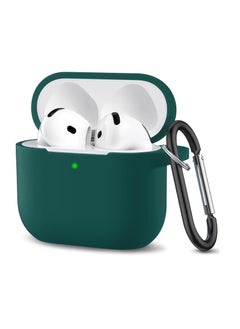 Generic i Case Cover Compatible for AirPods 4th Generation Case (2024), Protective Silicone Case for AirPods 4, Ultra-Thin,Soft Silicone Shockproof Case, Front LED Visible, Dark Green  - Image 1