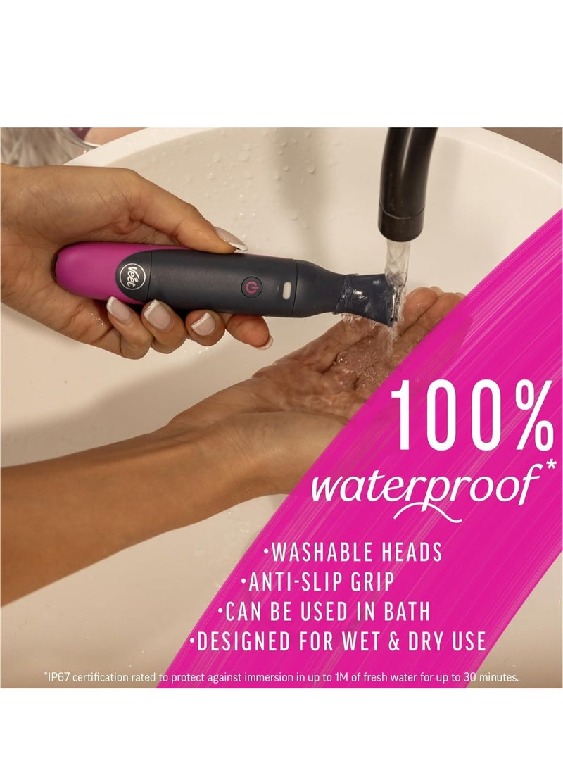 ماكينة حلاقة كهربائية احترافية متعددة الاستخدامات لإزالة شعر النساء في منطقة البكيني والوجه والحواجب، متعددة الاستخدامات، مزودة بشحن USB وملحقات قابلة لإعادة الشحن، مقاومة للماء بنسبة 100%، مصممة للاستخدام الرطب والجاف - Image 2