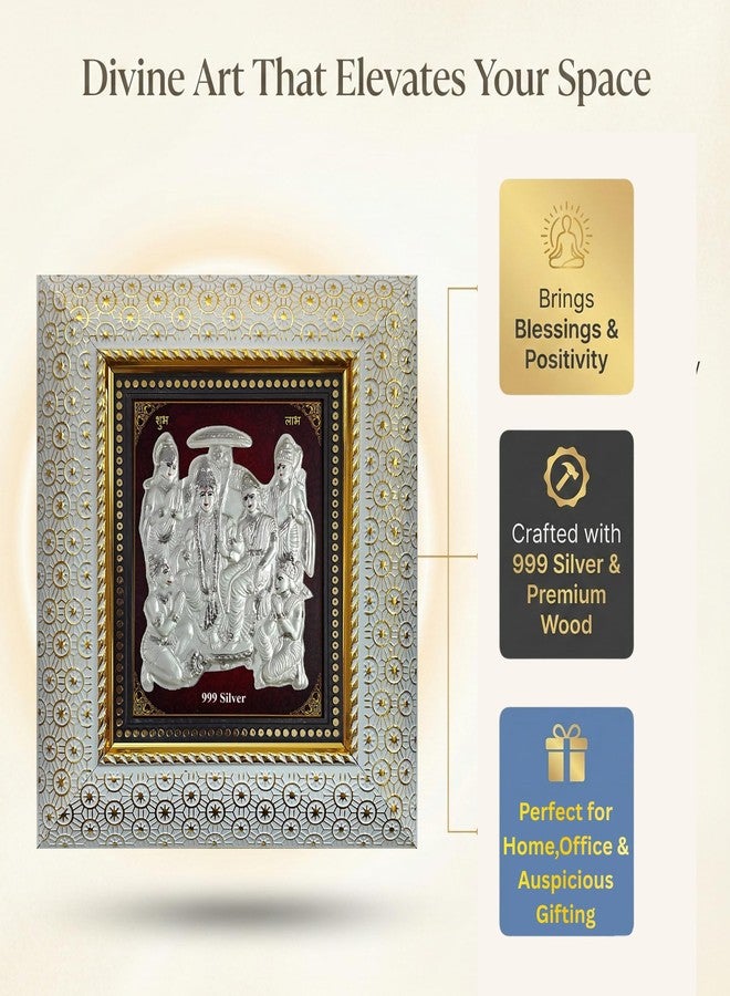 ARTSMINE - Silver Ram Darbar Wall Frame - 999 Silver Art|Premium Finish|Auspicious Spiritual Décor|Ideal for Pooja & Gifting - 1 Unit - Image 2