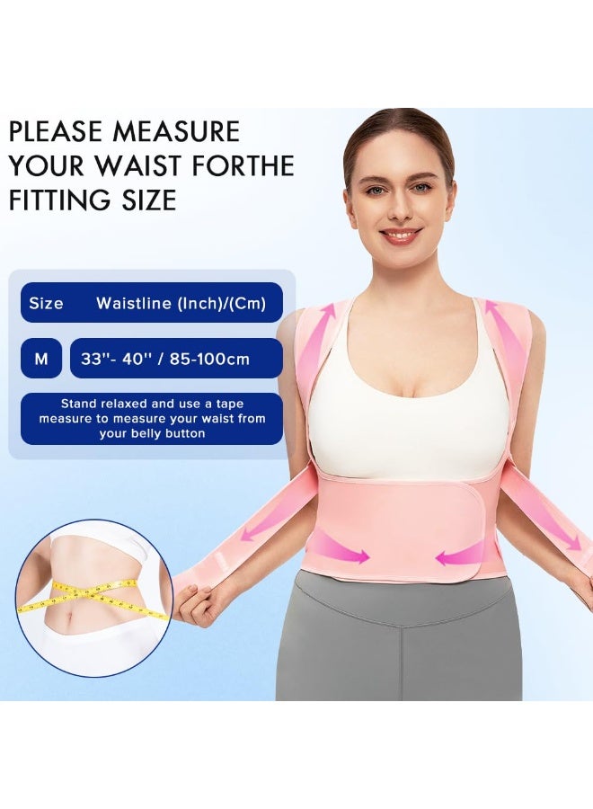 Yakiter Back Brace, Yakiter Upgraded Full Back Brace Support, Posture Corrector for Women and Men, Adjustable Shoulder Straightener for Improving Back Posture, Relieves pain, Lumbar,Shoulder Pain (Pink) - Image 5