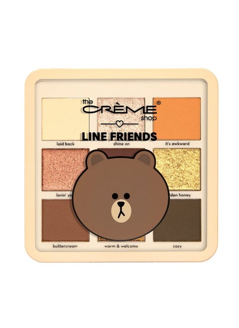 ; Line Friends Brown’S Warm & Toasty Eyeshadow Palette ; 9 Golden Multi Finish Shades