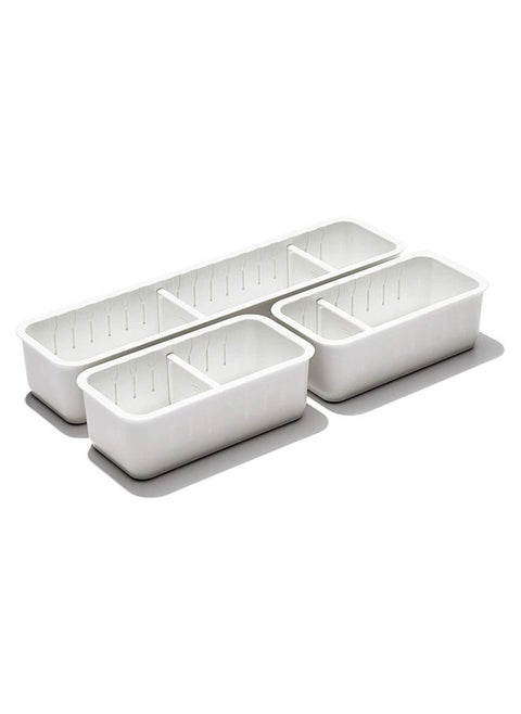 Slim Adjustable Drawer Bin Set Of 3