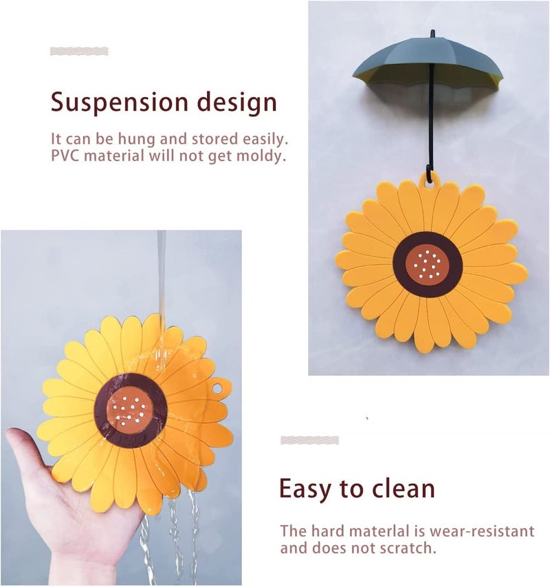 FS COOL Silicone Trivet Mat, Sunflower Hot Pot Holder, Hot Pads for Table and Countertop, Soft Rubber Multi-Use Trivets for Pots & Hot Dish, Non Slip Coasters (Big+Medium, Multi, Pack of 6) - Image 5