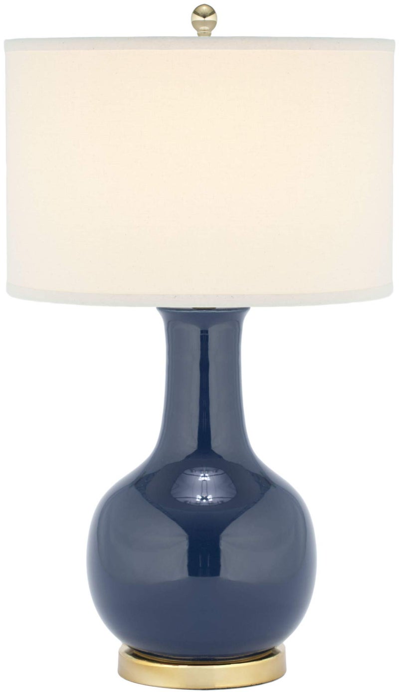 SAFAVIEH Lighting Collection Paris Modern Royal Blue Ceramic 28inch Bedroom Living Room Home Office Desk Nightstand Table Lamp LED Bulb Included