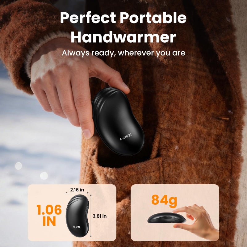 FZIFZI Hand Warmers Rechargeable, Electric Hand Warmers with Fidget Spinner, 2 Pack 6000mAh Reusable Charging Handwarmers, Magnetic Pocket Heater Gifts for Women, Men, Outdoor, Hunting, Fishing, Golf Camping - Image 5