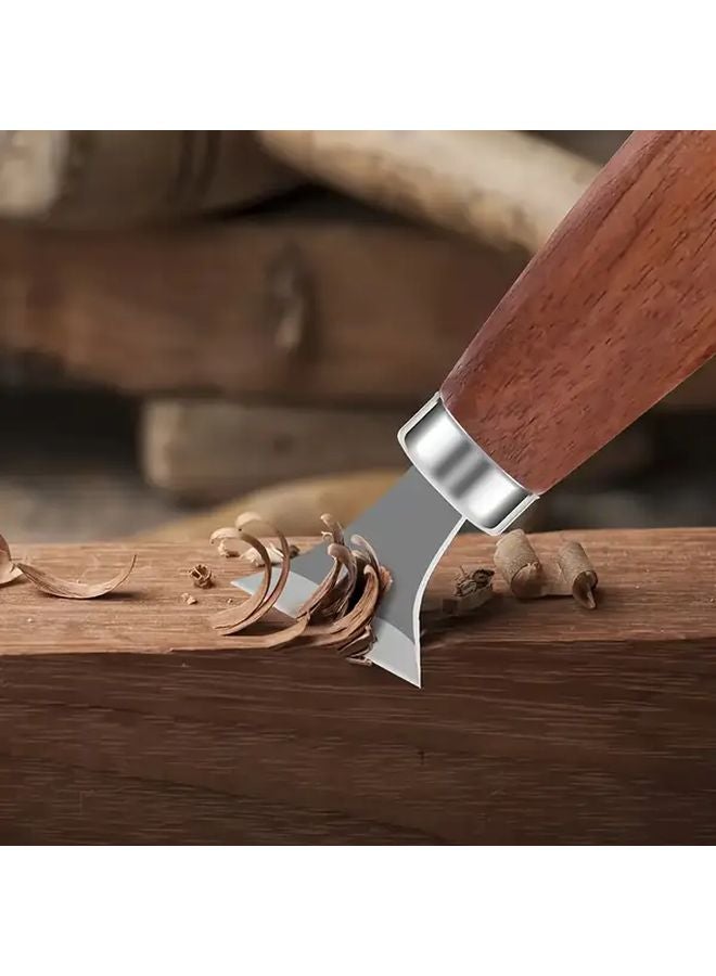 4 Piece Engraving Set Wood Carving Knife With Wooden Handle Sharpening Tools - Image 5