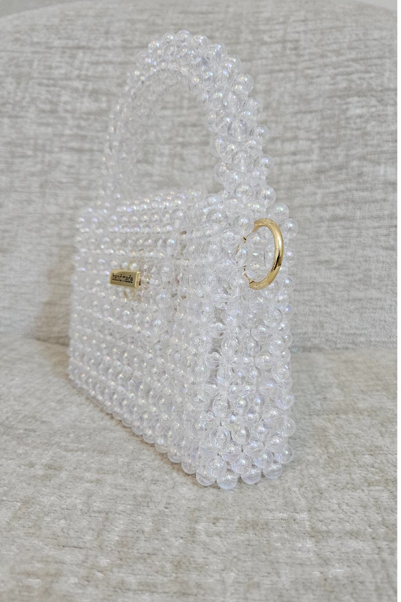 Handmade Elegant Pearl beaded hand/ shoulder/ crossbody bag for women - Image 2