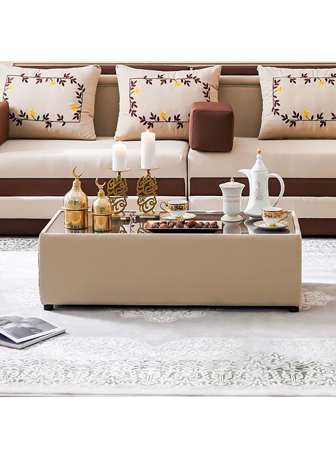 DANUBE HOME Majlis Coffee Table |Outdoor Desk | All Weather 1 Piece Center Table | Modern Design Furniture For Balcony Outdoor Garden Bench Seating Terrace Lawn Patio Poolside - Brown - Image 2
