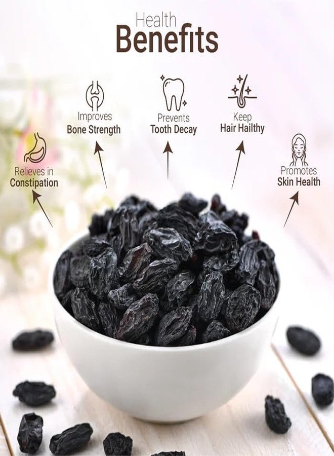 EVRR Afghani Seedless Black Raisins 1Kg | 100% Natural | Premium| Kishmish, Dried Kishmish Without Seeds | 100% Natural & Gluten-Free - Image 2