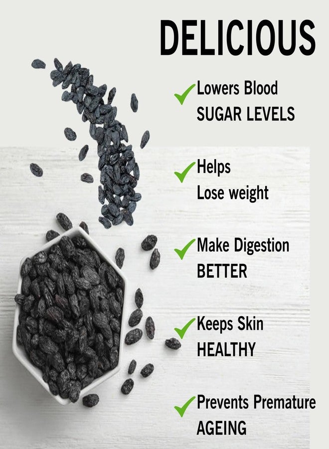 EVRR Afghani Seedless Black Raisins 1Kg | 100% Natural | Premium| Kishmish, Dried Kishmish Without Seeds | 100% Natural & Gluten-Free - Image 3