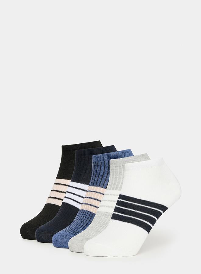 Styli Pack of 5 - Striped Detail Ankle Socks  - Image 1