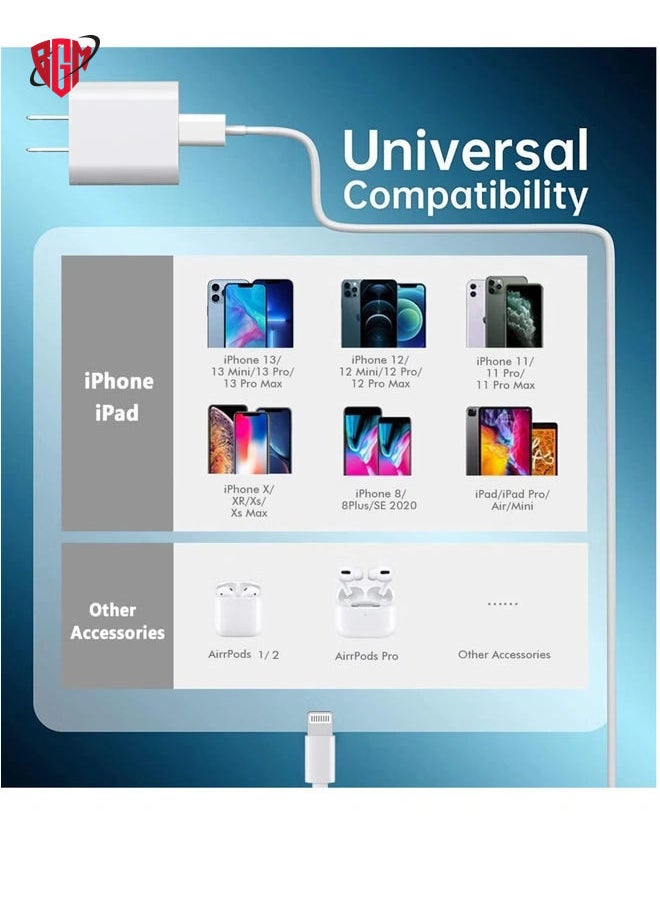 BGM - iPhone Fast Charger CableApple MFi Certified‘20W PD USB C Wall Charger Type C Power Adapter Lightning Cable Fasting Charging Plug Compatible with iPhone 12/12 Pro/11/XS/Max/XR/X/8 Plus/SE Pad - Image 1