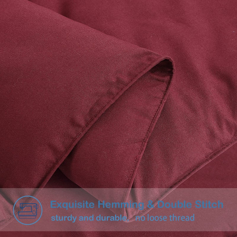 EASELAND Queen Size Down Alternative Comforter - Quilted Duvet Insert for All Seasons, Soft Lightweight with Corner Tabs, Summer Winter Warm Bedding, Burgundy 88×88 Inches - Image 5