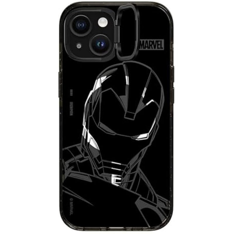 Casetify Impact Ring Stand iPhone 15 Case 【Iron Man Co-Lab / 3X Military Grade Drop Tested / 6.6ft Drop Protection/Compatible with Magsafe】 - Iron Man - Black - Clear Black - Image 5