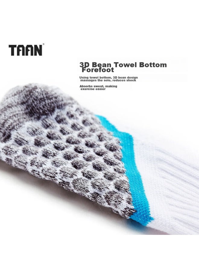 Taan Badminton Socks, Sports Socks, Thickened Terry Bottom, High Tube Men's Socks, T345 Mixed Colors, 3 Pairs Per Pack - Image 3