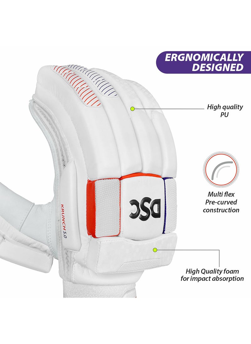 DSC Krunch 7.0 Batting Gloves | Size: S | For Mens | Material: Leather | High-quality sheep leather palm for superior grip and feel  - Image 2