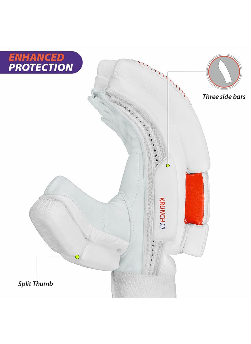DSC Krunch 7.0 Batting Gloves | Size: S | For Mens | Material: Leather | High-quality sheep leather palm for superior grip and feel  - Image 4
