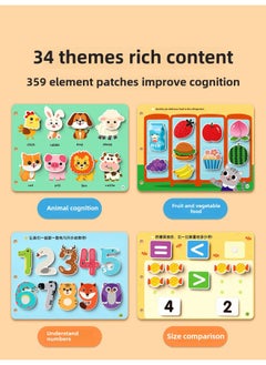 Generic Quiet Hand-tearing Cloth Book Baby Toys 0-1 Year Old Tear-tearing Book Baby 6 Months 12 Early Education Velcro Can Bite-Color:[0-6 Years Old] Enlightenment Book + Math Book + Literacy Book (play When You Get It)  - Image 3