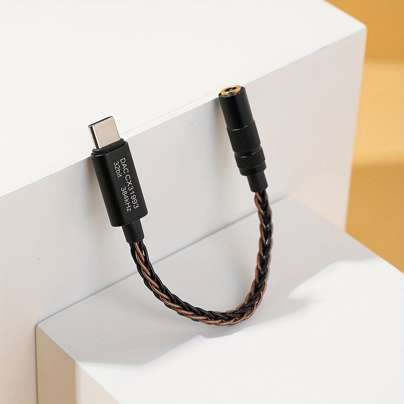 USB C Type C to 3.5mm DAC Headphone Adapter with Digital Decoding and Amplifier Black Brown Color for Samsung Galaxy S23 S22 S21 S20 Ultra iPad Pro iPhone 15 16 Xiaomi OnePlus - Image 2