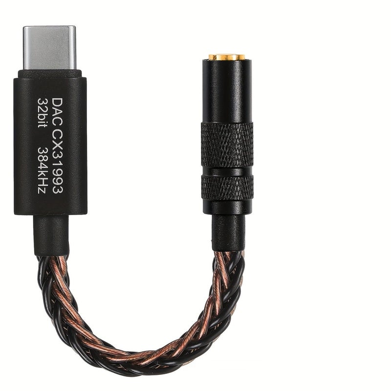 USB C Type C to 3.5mm DAC Headphone Adapter with Digital Decoding and Amplifier Black Brown Color for Samsung Galaxy S23 S22 S21 S20 Ultra iPad Pro iPhone 15 16 Xiaomi OnePlus - Image 1