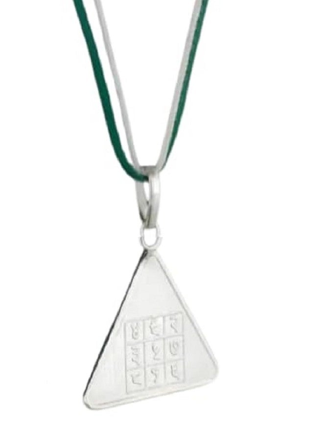 Trishakti Silver Budh Pyra Yantra Locket Energized Budh Pyra Yantra Pendant for Uplifting Budh and Shukra Silver, 6-7 gm, Triangle shape - Image 1