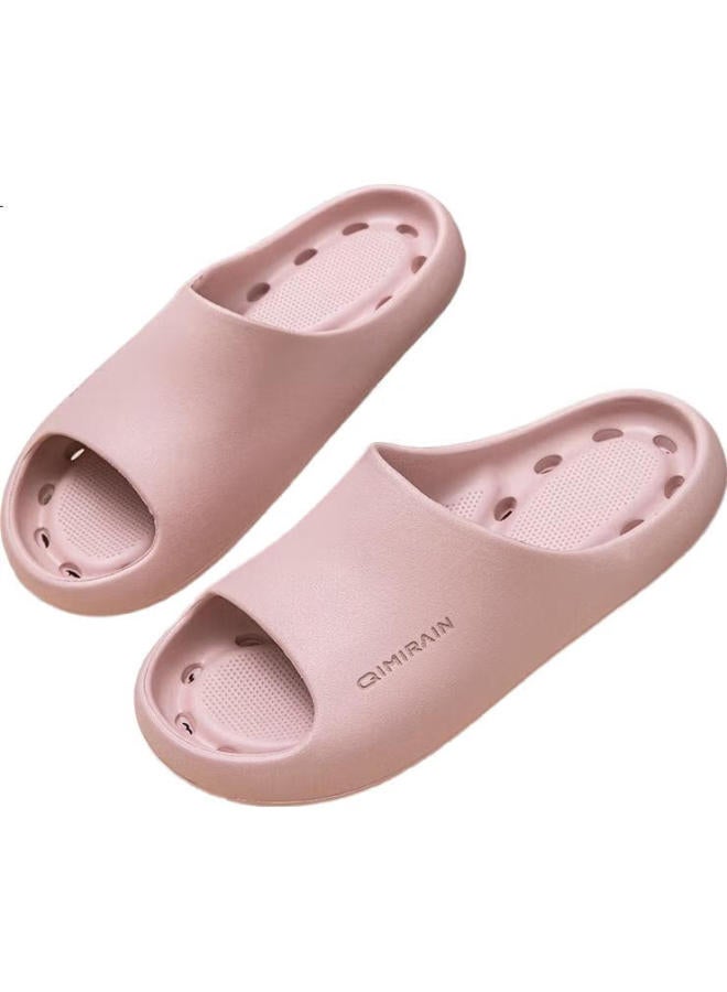 YUZHAOLIN Anti-Slip Slippers For Men And Women Indoor Bathroom Shower Anti-Slip Quick-Drying Slippers Yr312 Pink Leather Size 40/41 - Image 1