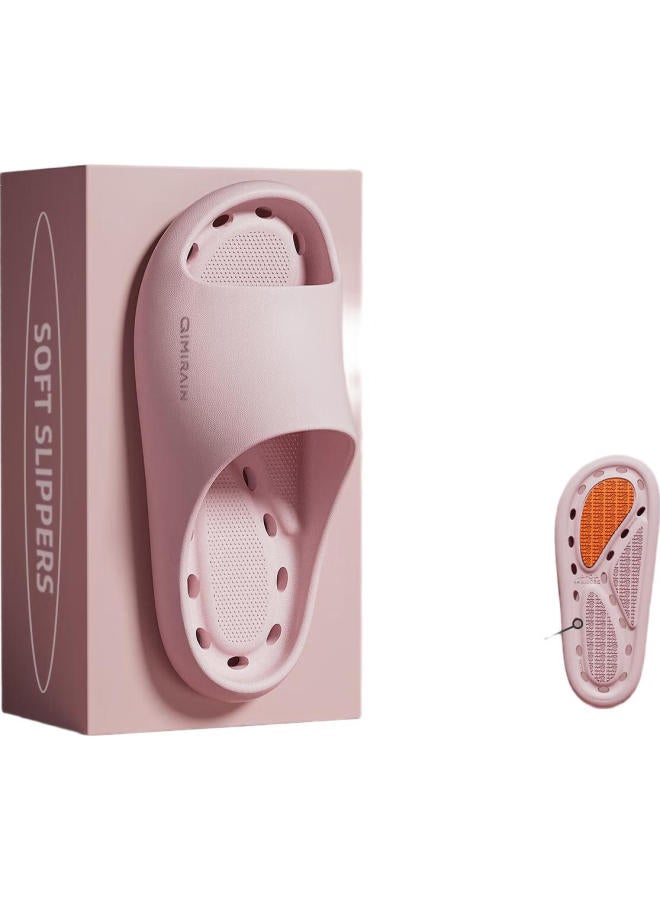 YUZHAOLIN Anti-Slip Slippers For Men And Women Indoor Bathroom Shower Anti-Slip Quick-Drying Slippers Yr312 Pink Leather Size 40/41 - Image 3