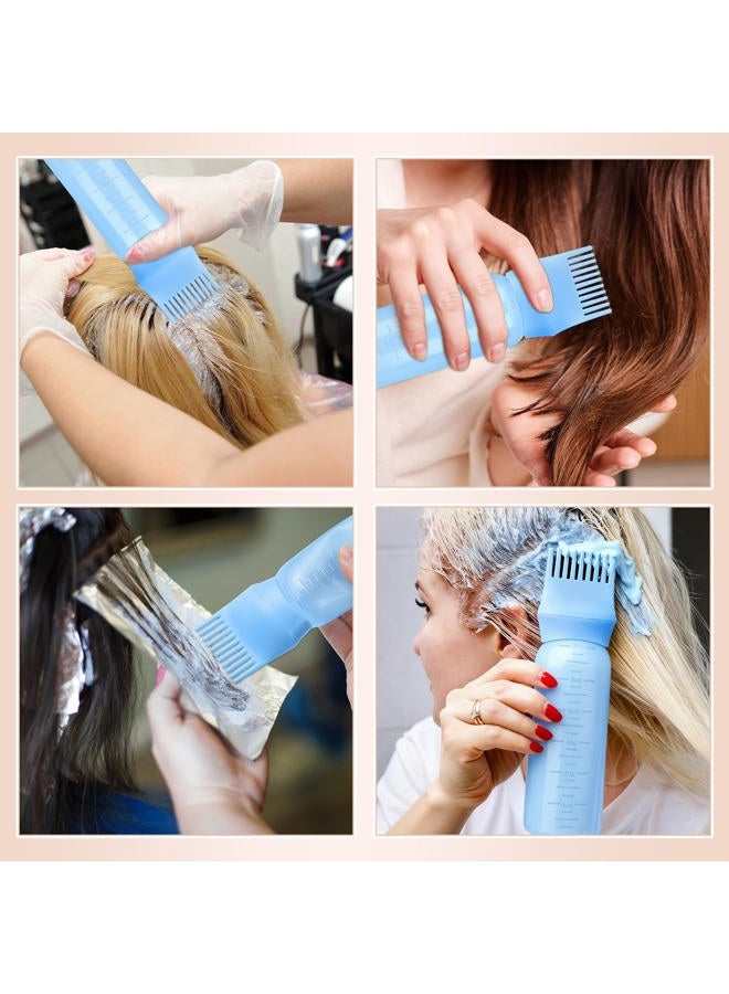 Pimoys Hair Oil Applicator Bottle for Scalp, Root Comb Applicator Bottles Hair Dye Squeeze Bottle Hair Coloring Tools (Blue) - Image 5