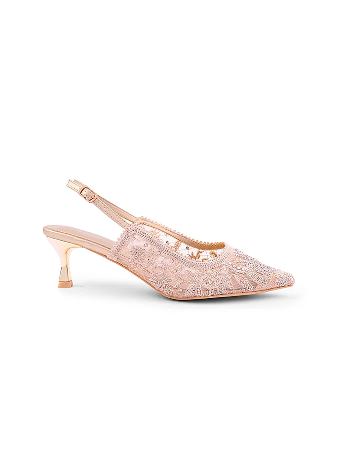 IconStyle Feminine heel shoes with flattering T-strap design.