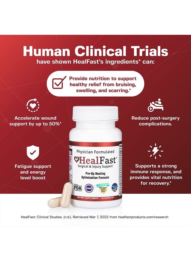 HealFast مكملات التعافي من الجراحة والإصابات (قبل العملية): كيرسيتين، مكملات البروبيوتيك للجروح، شفط الدهون، شد البطن، وإمدادات ما بعد جراحة BBL - Image 3