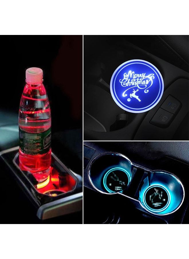 HuHa - Car AcrylicColorful USB Charger Water Cup Groove LED Atmosphere Light(English Deer) - Image 1