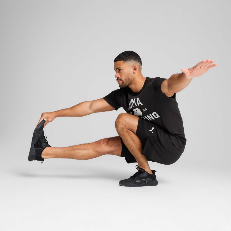 PUMA GRAPHICS Logo Relaxed Mens Black Training T-shirt - Image 3