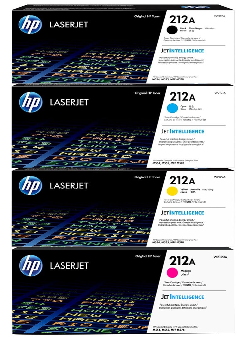 HP 212A Full Set Toner Cartridge HP Color LaserJet Enterprise Flow MFP M578 series Black,Cyan,Magenta,Yellow - Image 1