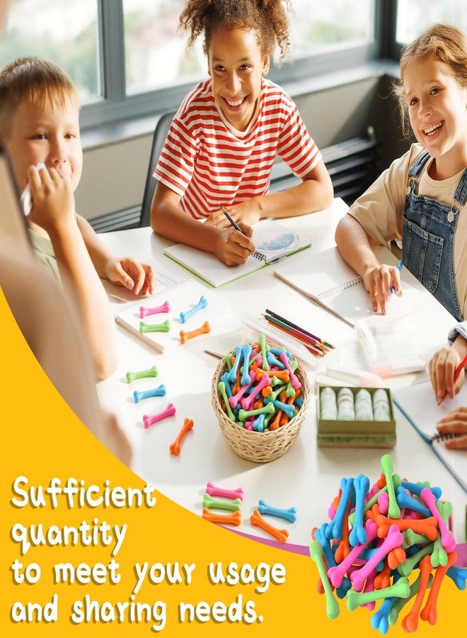 Resurhang 48 Pcs Colorful Bones Shaped Erasers Pencil Erasers Easy to Hold Colorful Eraser Back to School Party Favor Office Classroom Supplies - Image 4