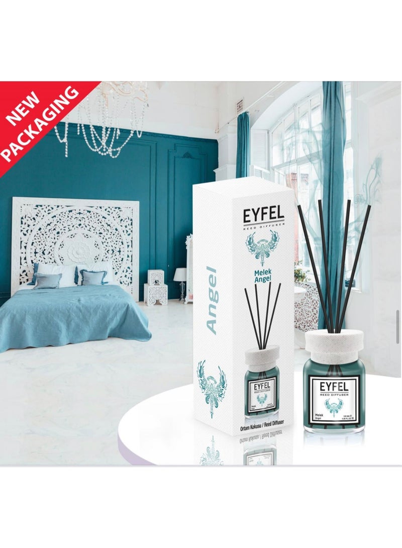 EYFEL Reed Diffuser 120ml – [ANGEL] Scented Home Fragrance with Reed Sticks, Decorative Aroma Diffuser for Bedroom, Living Room, Office & Bathroom