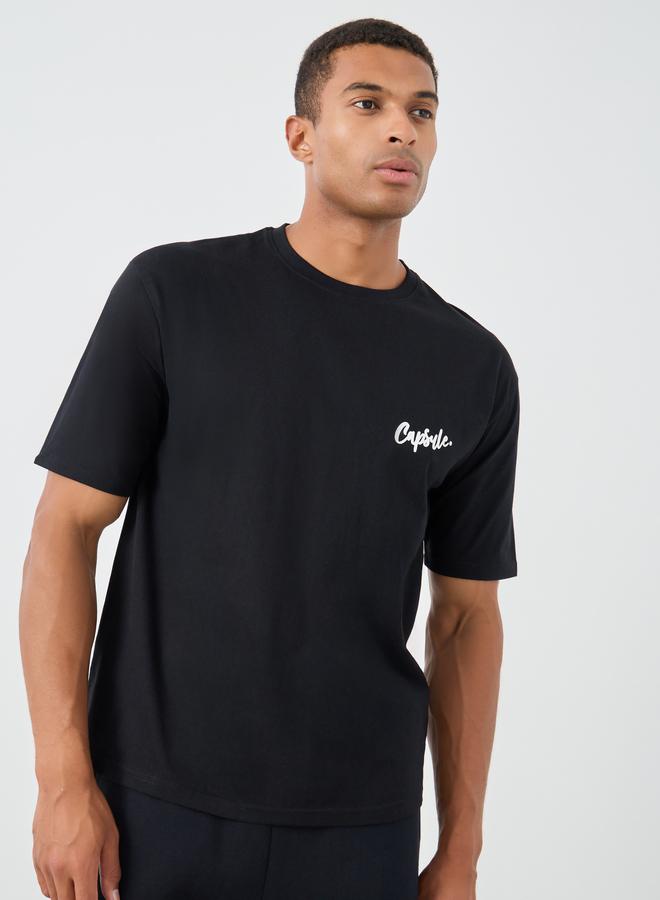 Styli Slogan Print Crew Neck Oversized T-Shirt - Image 3