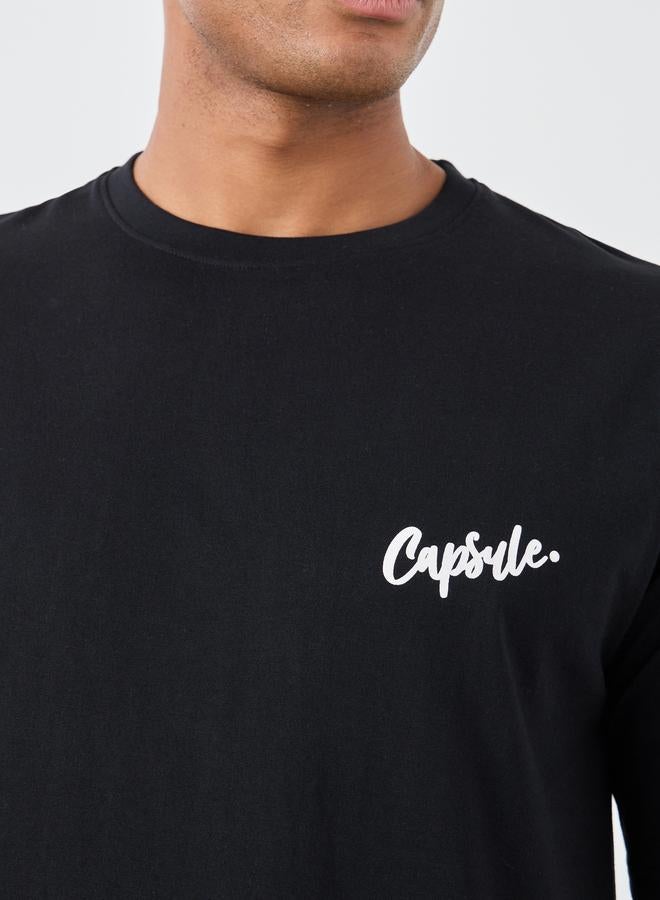 Styli Slogan Print Crew Neck Oversized T-Shirt - Image 4