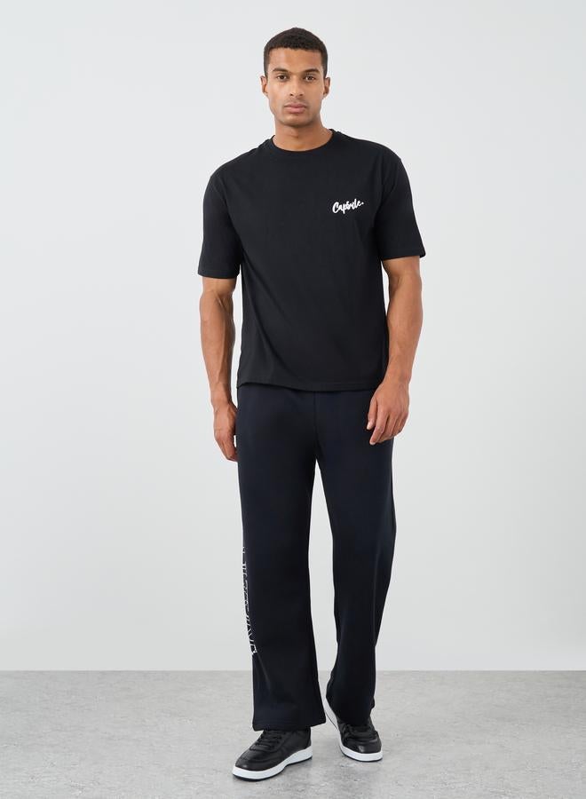 Styli Slogan Print Crew Neck Oversized T-Shirt - Image 2