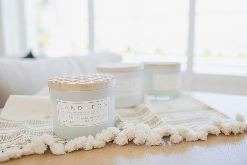 Sand + Fog Scented Candle - Clean Waves – Additional Scents and Sizes – 100% Cotton Lead-Free Wick - Luxury Air Freshening Jar Candles - Perfect Home Decor – 12oz - Image 4