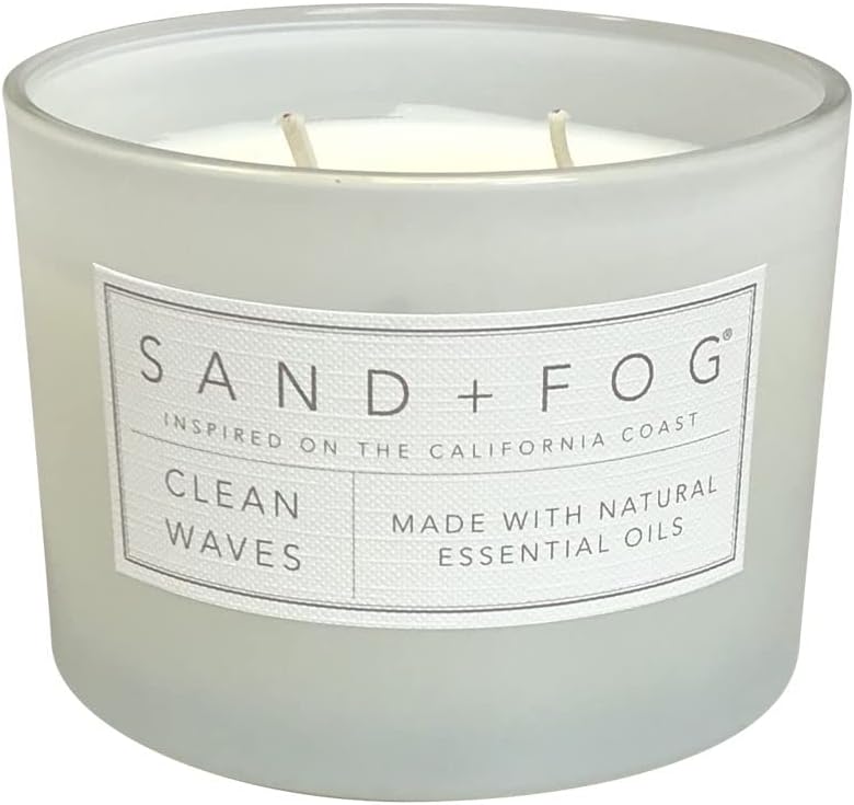 Sand + Fog Scented Candle - Clean Waves – Additional Scents and Sizes – 100% Cotton Lead-Free Wick - Luxury Air Freshening Jar Candles - Perfect Home Decor – 12oz - Image 2