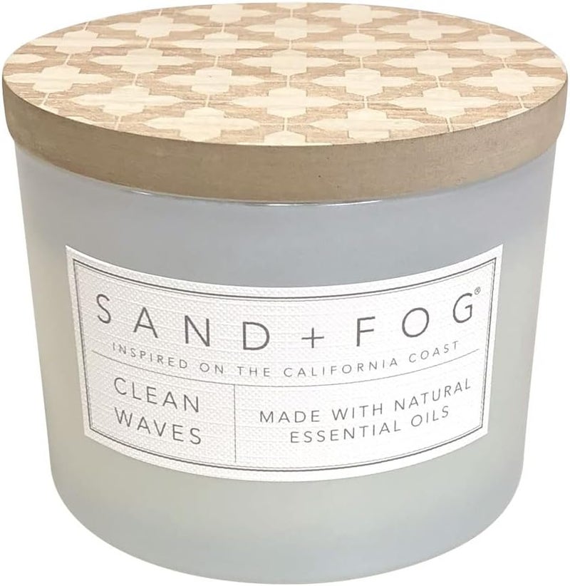 Sand + Fog Scented Candle - Clean Waves – Additional Scents and Sizes – 100% Cotton Lead-Free Wick - Luxury Air Freshening Jar Candles - Perfect Home Decor – 12oz - Image 1