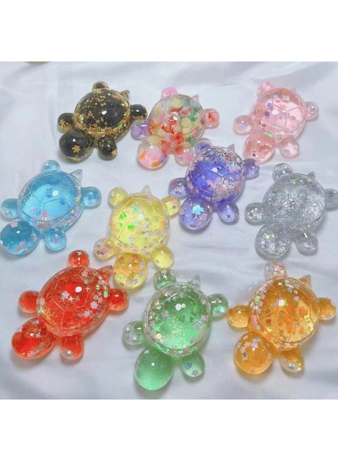 Quicksand Tortoise Flash Tortoise Large Oil Big Tortoise Shake Tone To Touch Cute Tortoise Luminous Small Ornaments-Color:Yellow-Specifications:Dried Flowers