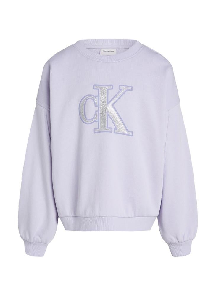 Calvin Klein Jeans Kids Metallic Logo Crew Neck Sweatshirt  - Image 4