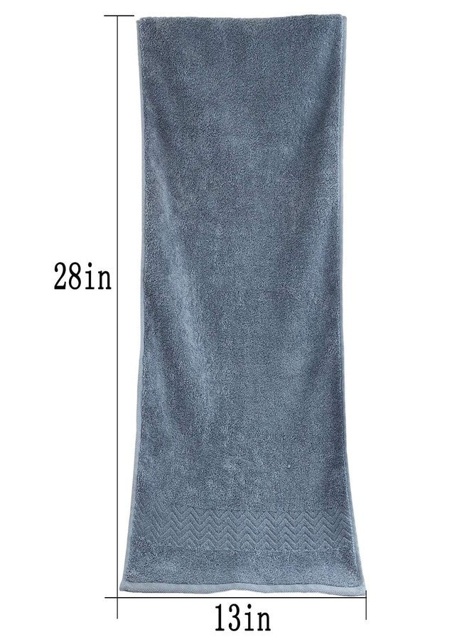 Cleanbear 100% Cotton Hand Towels, Highly Absorbent, Set of 2 (Blue-Grey), 13 x 28 Inches - Image 3