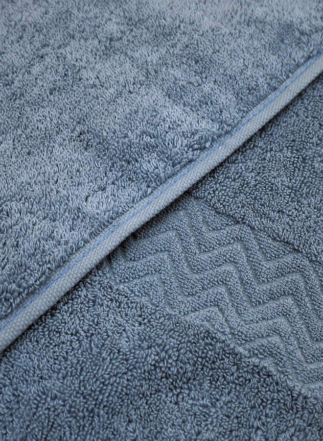 Cleanbear 100% Cotton Hand Towels, Highly Absorbent, Set of 2 (Blue-Grey), 13 x 28 Inches - Image 5