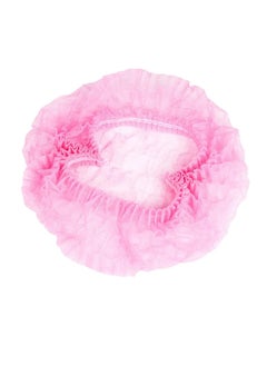 MiMi & BeiBei 100Pcs Bouffant Caps Surgical Head Caps Bouffant Non Woven Cap Dustproof and Disposable Caps Non Woven Shower Caps Disposable Hair Nets Surgical Caps Pink  - Image 5
