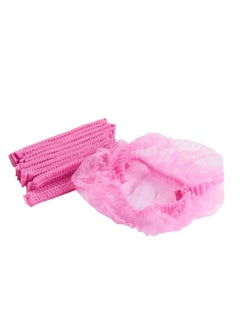 MiMi & BeiBei 100Pcs Bouffant Caps Surgical Head Caps Bouffant Non Woven Cap Dustproof and Disposable Caps Non Woven Shower Caps Disposable Hair Nets Surgical Caps Pink  - Image 2