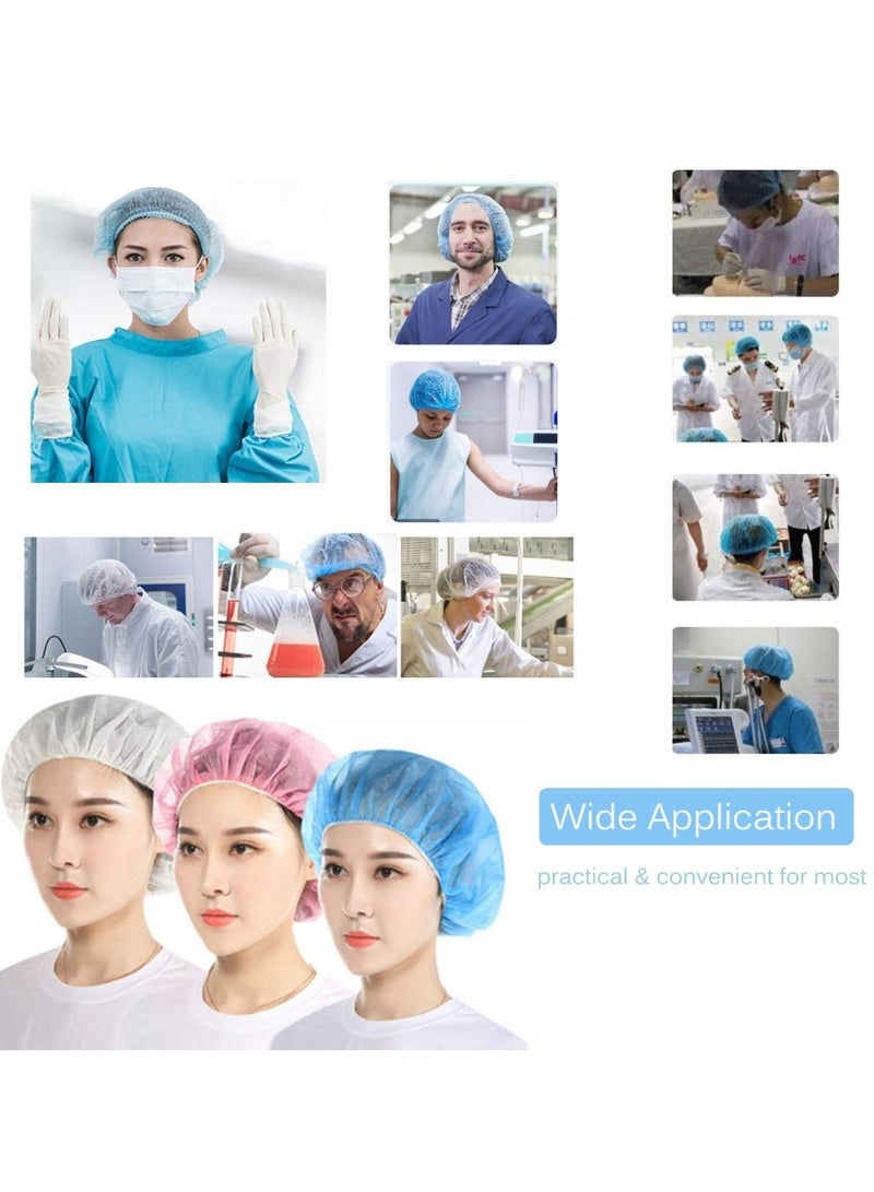 MiMi & BeiBei 100Pcs Bouffant Caps Surgical Head Caps Bouffant Non Woven Cap Dustproof and Disposable Caps Non Woven Shower Caps Disposable Hair Nets Surgical Caps Pink - Image 4